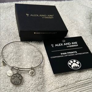 Alex and Ani Silver Paw Print Bracelet